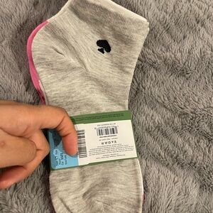 kate spade Gray and Pink Casual Socks